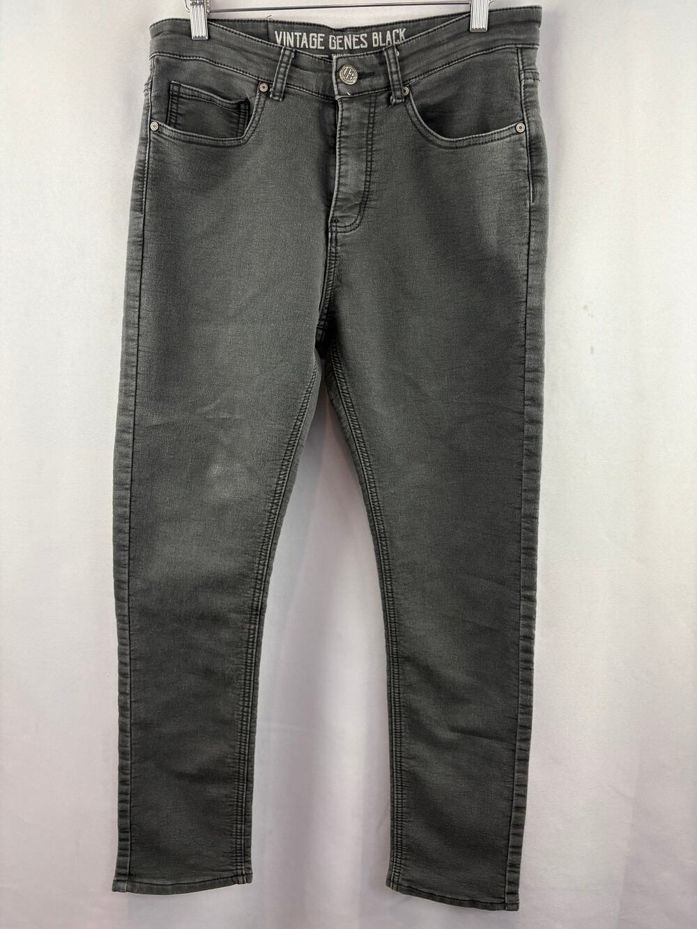 Men’s Vintage Genes Black W30/L30 Dark Gray Slim Fit Jeans